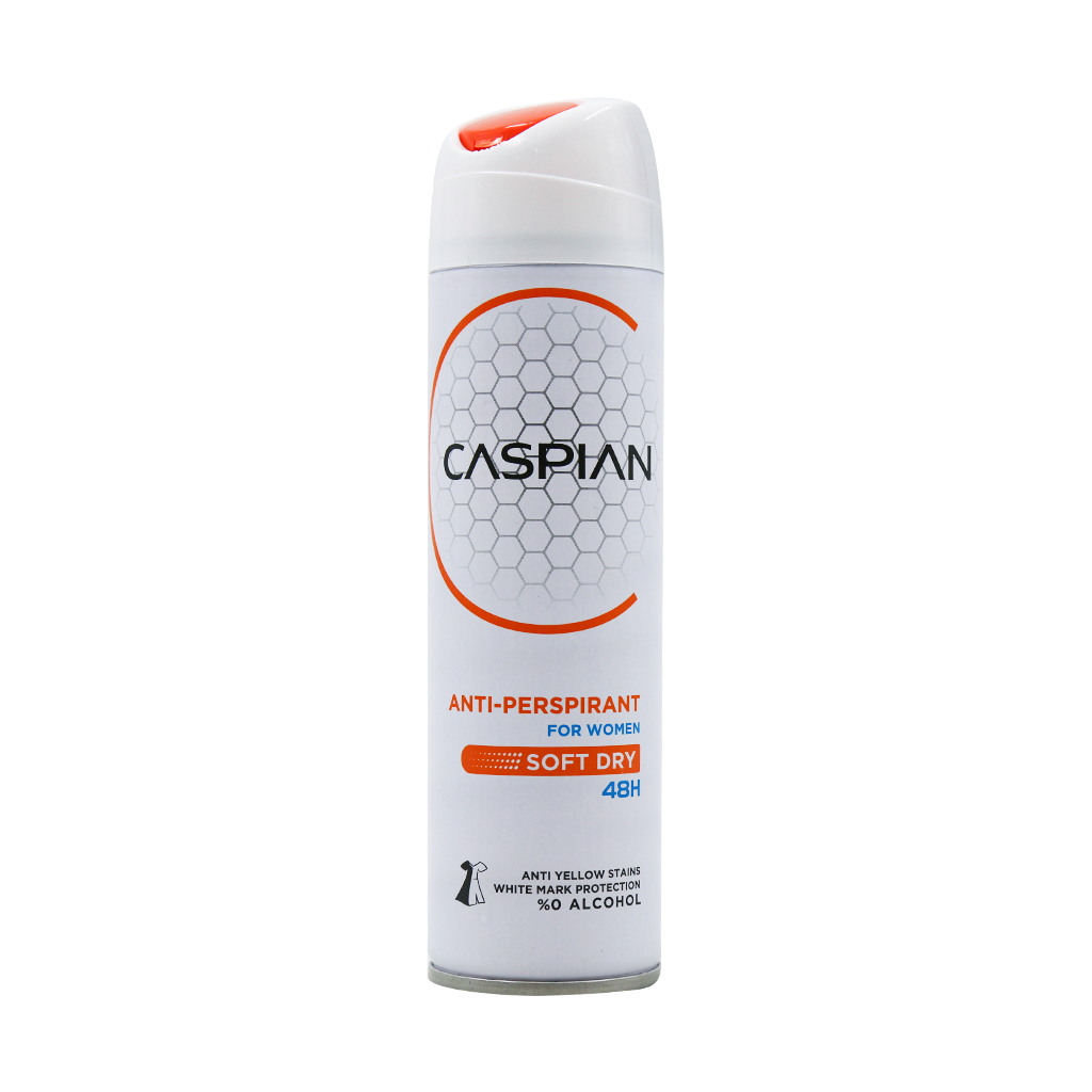 Caspian Soft Dry Spray For Women 150 قیمت اسپری ضد تعریق زنانه سافت درای کاسپین