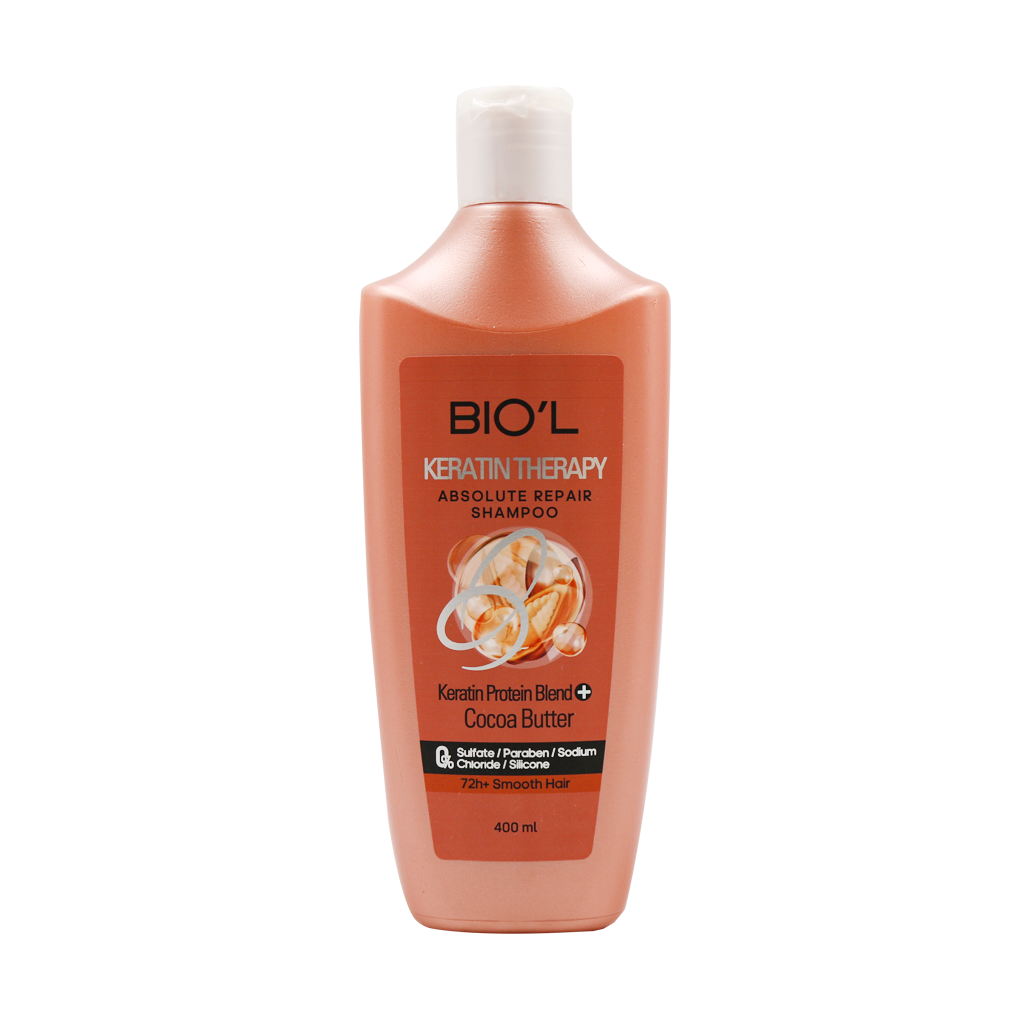 Biol Kerathin Therapy Shampoo 400 ml قیمت شامپو ترمیم کننده موهای کراتین شده بیول