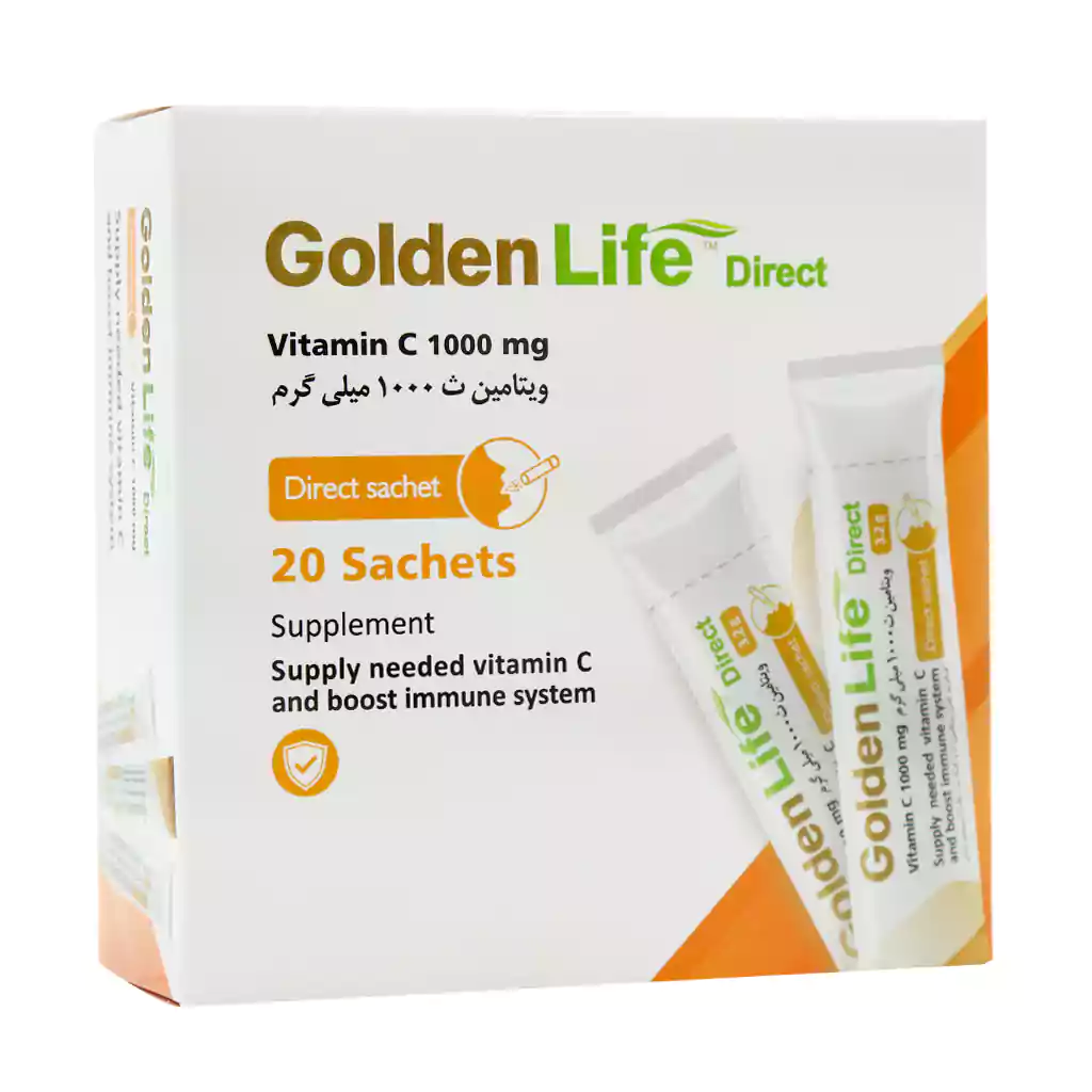 Golden Life Vitamin C 1000 mg 20 Sachets قیمت ساشه ویتامین سی 1000 میلی گرم گلدن لایف