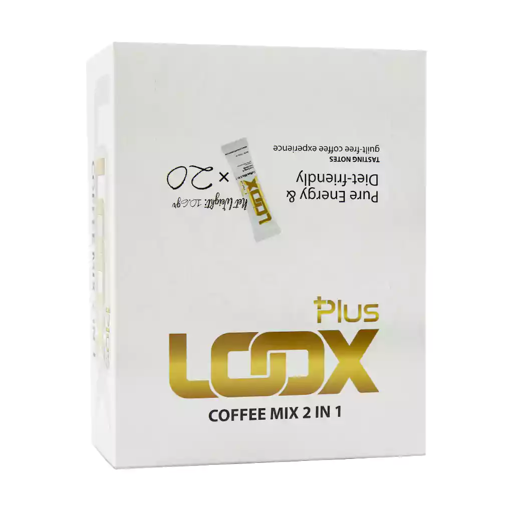 Loox Plus Coffee Mix 2 IN 1 Powder 20 Sachets قیمت ساشه کافی میکس 2 در 1 لوکس پلاس