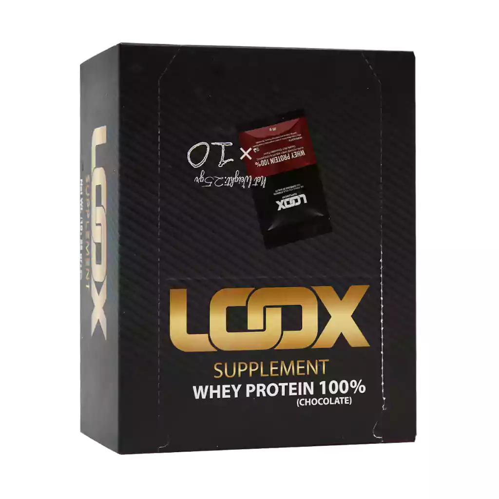 Loox Whey Protein 100 Powder10Sachets قیمت ساشه پروتئین وی 100 درصد لوکس