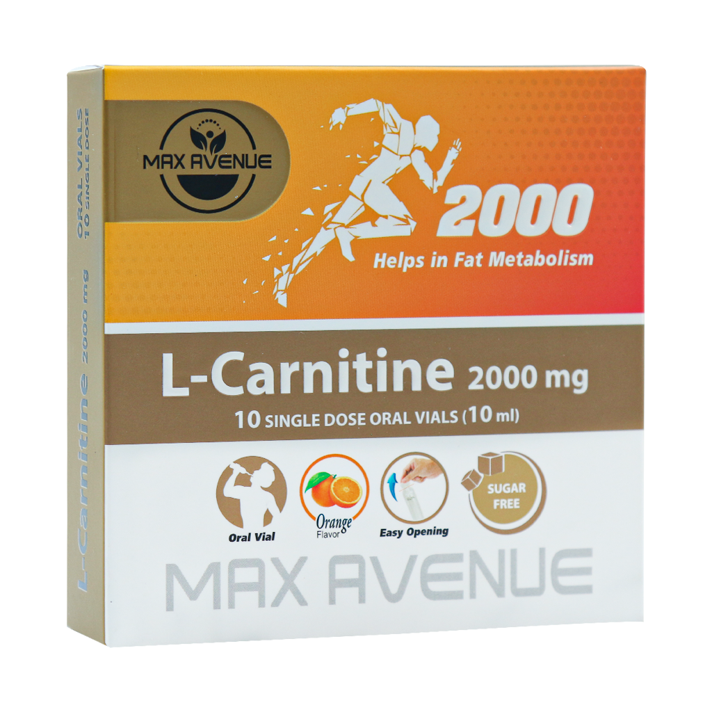 Max Avenue L Carnitine 2000 Mg 10 Vials قیمت محلول خوراکی ال کارنیتین 2000 مکس اونیو